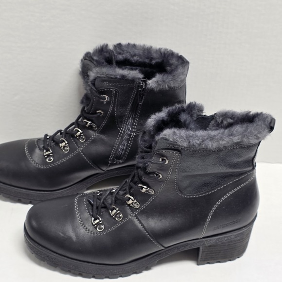 Cougar Dixon Black Leather Waterproof Round Toe Winter Ankle Boot Size 11 - Picture 10 of 16